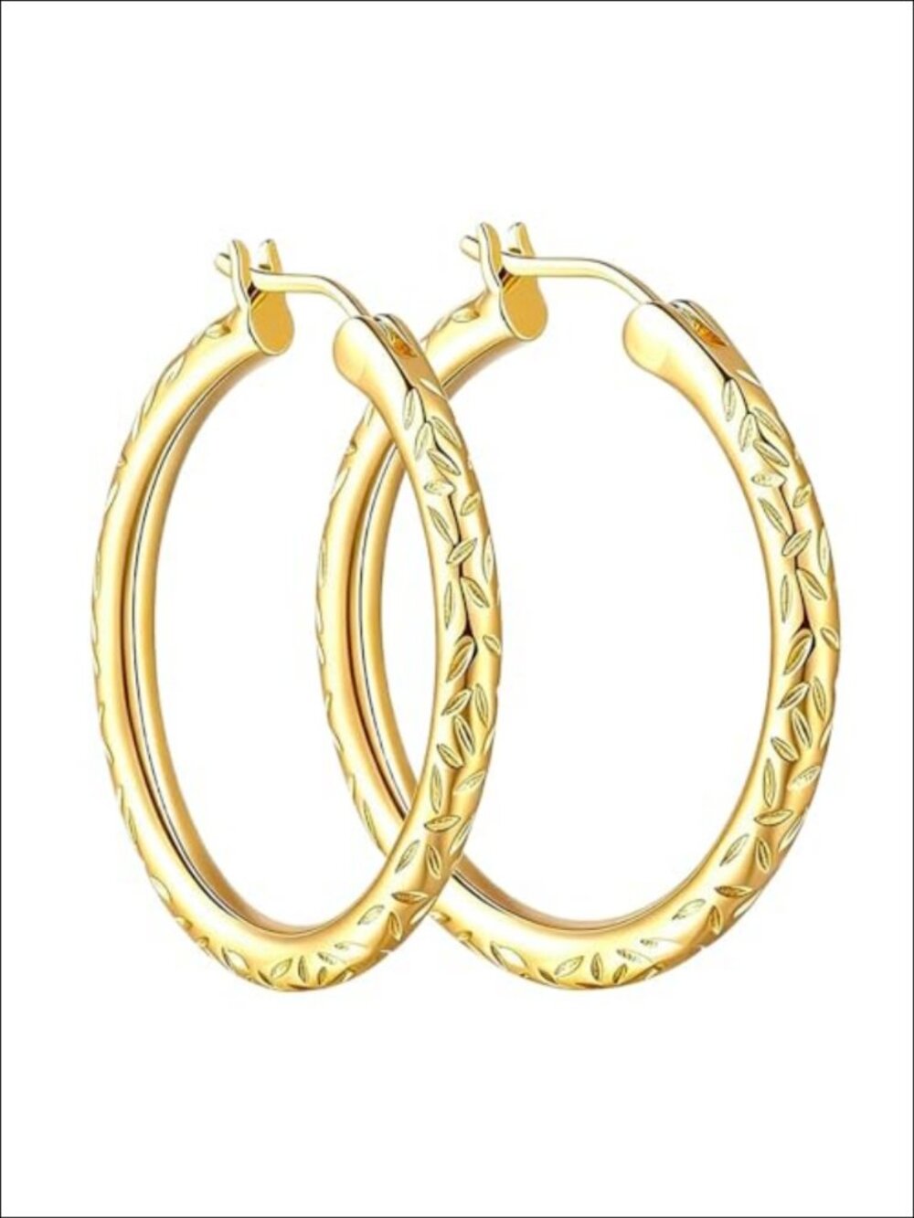 14K Gold Plated Hoop Earrings Classic Timeless Lightweight Daily Wear